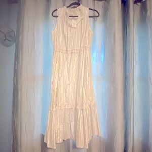 J crew metallic rainbow striped midi dress NWT